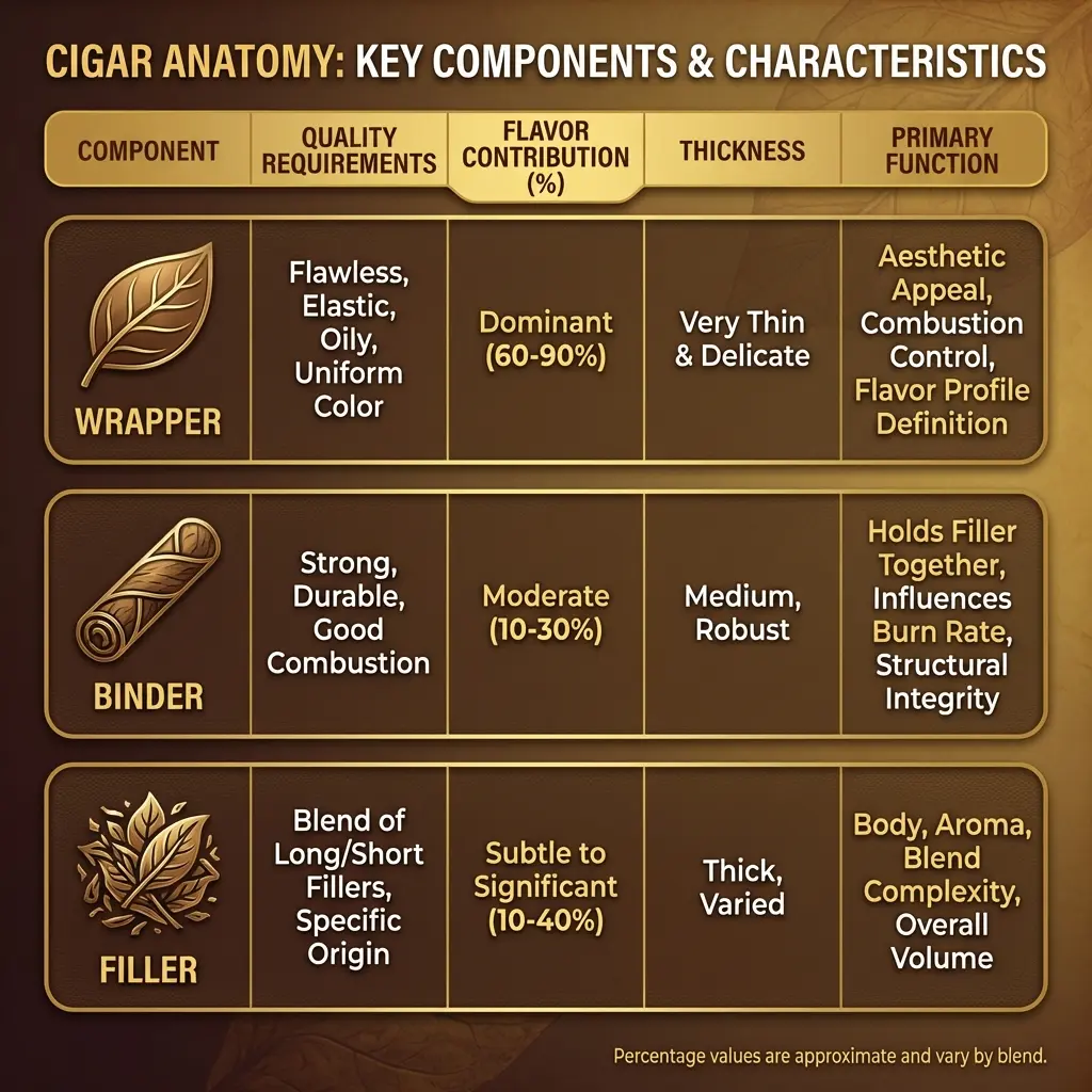 Cigar components infographic